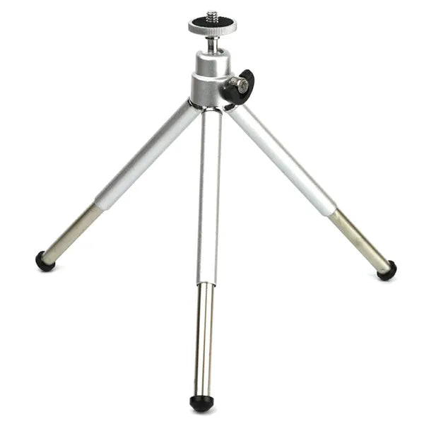 Asztali mini alumínium állvány, 23 cm, 3 irányú fej, 1/4'' menet, ezüst
