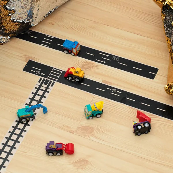 Lendkerekes mini építőipari jármű készlet, 6 db, 3+ év
