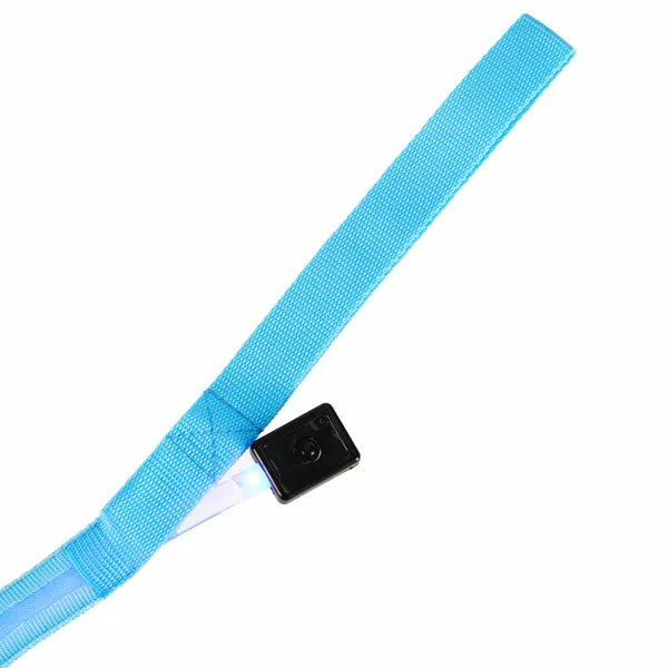 Kék LED világító kutya- és macskapóráz, 1,2 m, 3 fénymód