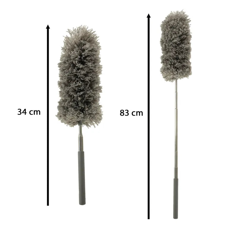 Teleszkópos Seprű Porszívó Ecset, Szürke Színben - 19 cm-től 83 cm-ig Kiterjeszthető