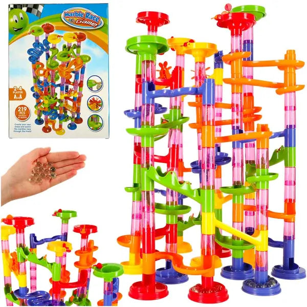 XXL golyópálya labirintus, 219 darabos építőszett, 68 cm magas