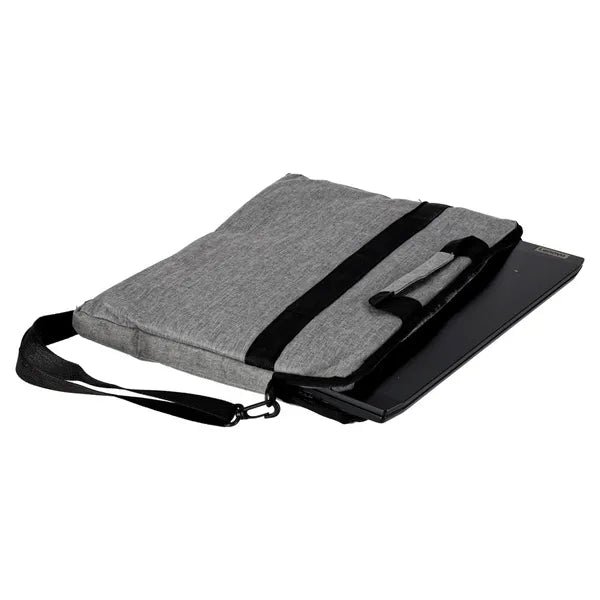 15,6" szürke laptop táska Oxford anyagból, vállpánttal, 40×30 cm