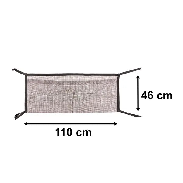 Trambulinra rögzíthető cipőtartó háló, 2 zseb, 110×46 cm
