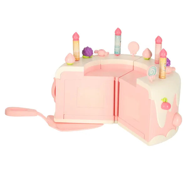 Interaktív kétszintes születésnapi torta játék, fény-hang, 16 db, rózsaszín