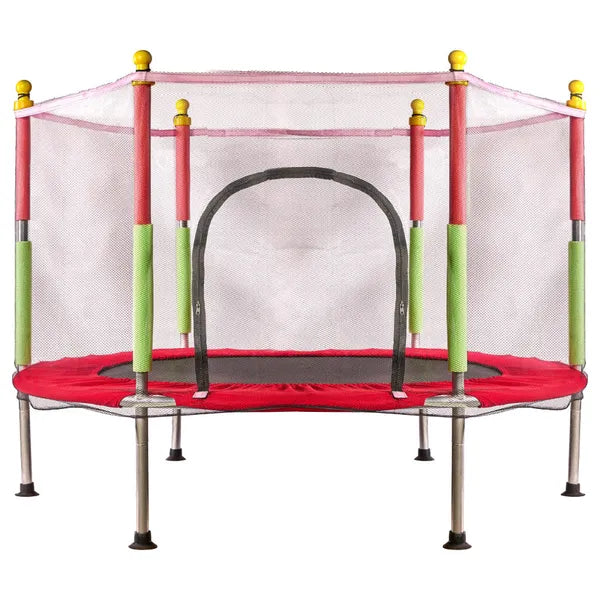 Gyermek kerti trambulin hálóval 140cm piros