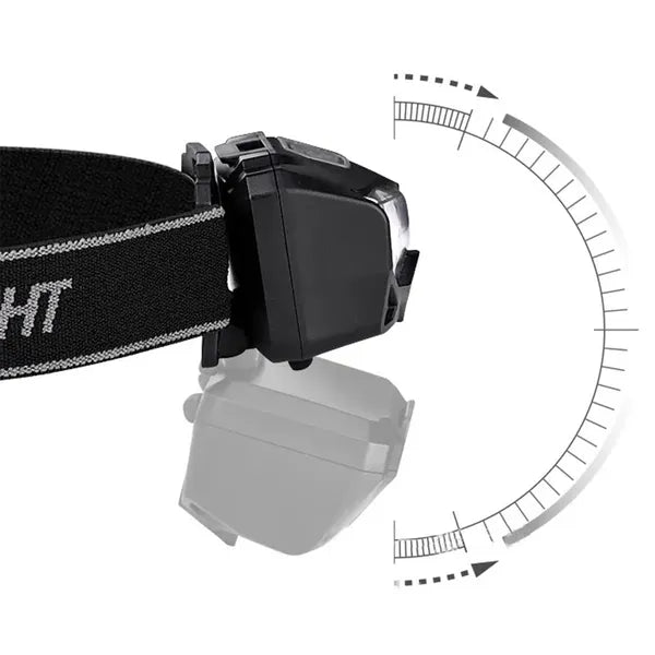 Vízálló LED fejlámpa beépített akkumulátorral, univerzális méret, 500 lm, 5 mód, usb-c, fekete