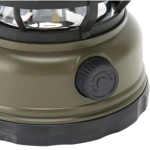 Akkus retró LED kemping lámpa, USB töltés, 800 lm, zöld