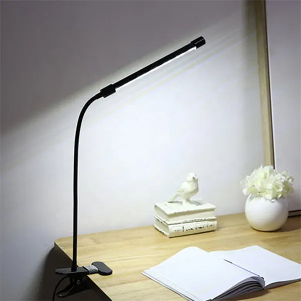 USB-s LED asztali lámpa csipesszel, 20 LED, 3 fényerő, fekete