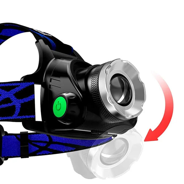 Fejlámpa CREE XM-L T6Z, 1800 lm, ZOOM, IPX4, akkumulátor nélkül