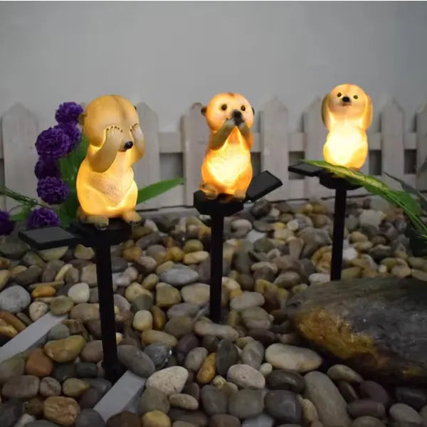 Napelemes LED kerti lámpa, mormota forma, IP67, meleg fehér