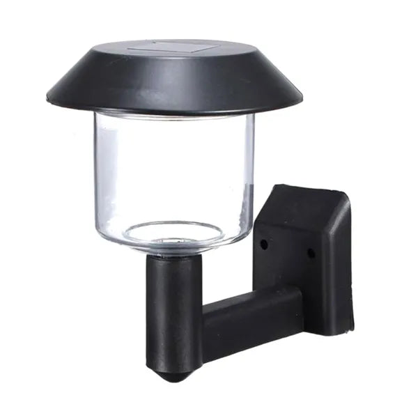 Napenergiás LED fali kerti lámpa, hideg fehér, 12 cm, fekete