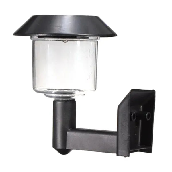 Napenergiás LED fali kerti lámpa, hideg fehér, 12 cm, fekete