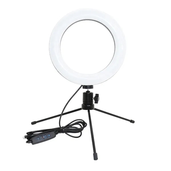 16 cm-es USB LED gyűrűs selfie lámpa, tripod állvány, 3 színhőmérséklet