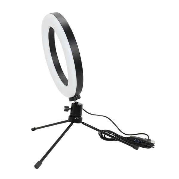 16 cm-es USB LED gyűrűs selfie lámpa, tripod állvány, 3 színhőmérséklet