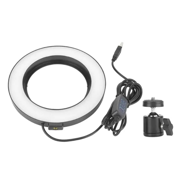 16 cm-es USB LED gyűrűs selfie lámpa, tripod állvány, 3 színhőmérséklet