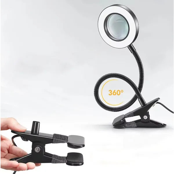 USB-s LED szelfi körlámpa 9 cm 5 W 3200–6000 K csíptetős állvány