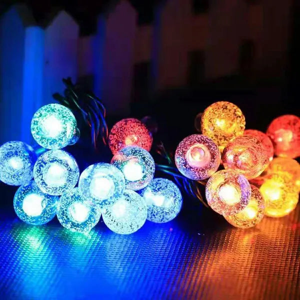 Napelemes kültéri girland 20 RGB LED, 4,85 m, IP44