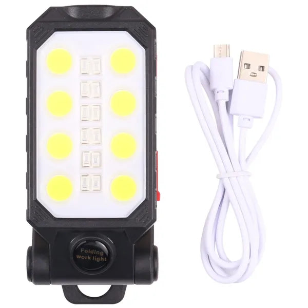 Akkumulátoros COB LED munkalámpa, 8 W, mágneses talp, 2200 mAh