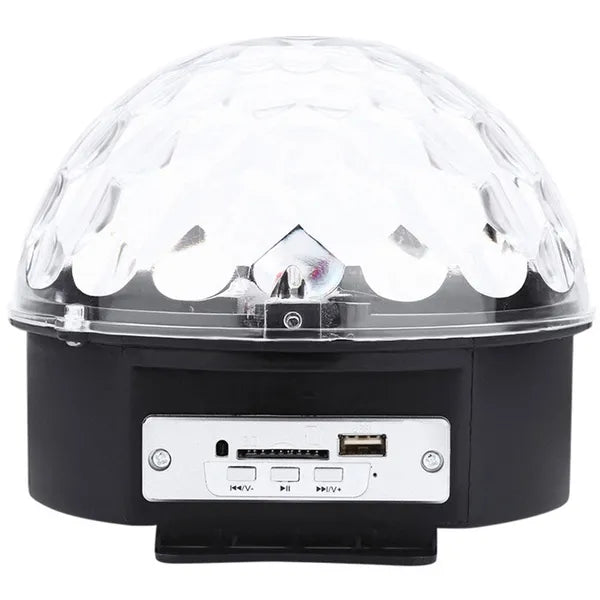 LED diszkógömb projektor MP3 lejátszóval, USB/SD, távirányító, 18 W