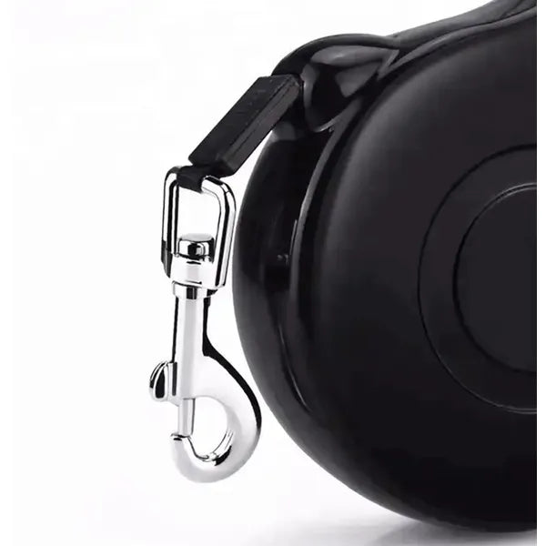 Automata szalagos kutyapóráz 5 m, fekete, 10 kg-ig