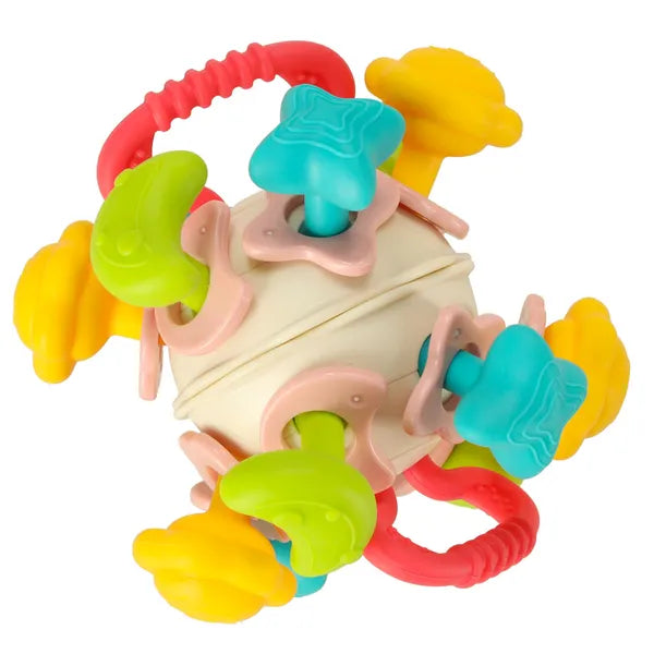 Bibi-Inn baba érzékszervi labda szilikon rágókával, 0+, 10 cm