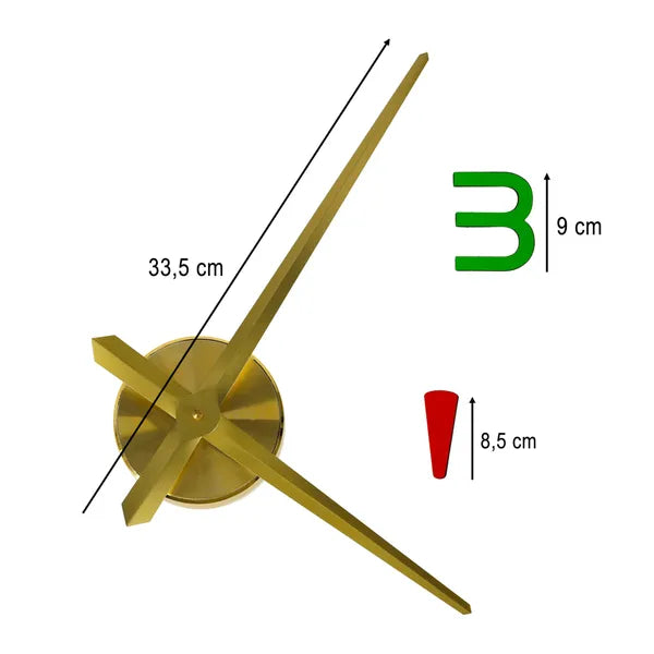 Öntapadós DIY falióra, állítható 80–90 cm, 4 szám, színes jelölők, arany mutatók