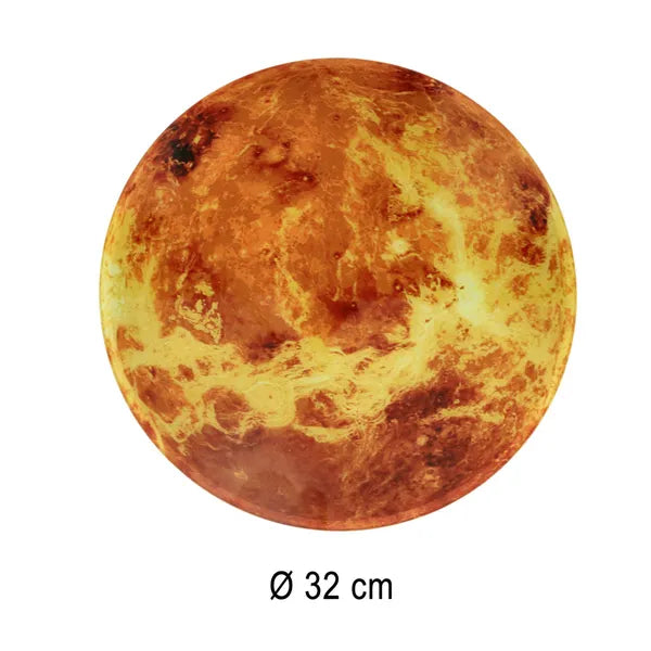 Narancssárga Mars bolygó falióra LED kijelzővel, 32 cm