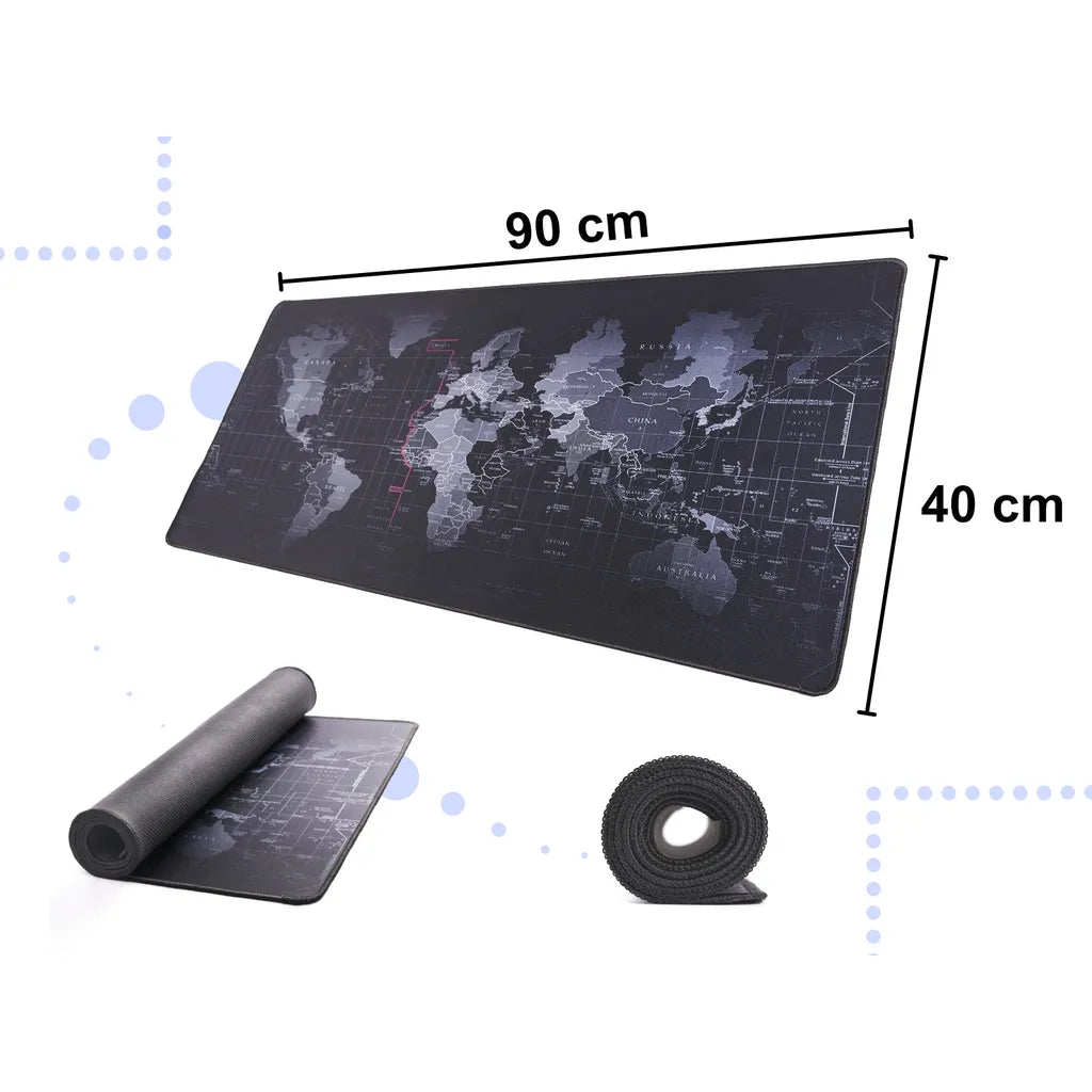 Asztali íróalátét, világtérkép, 40x90cm