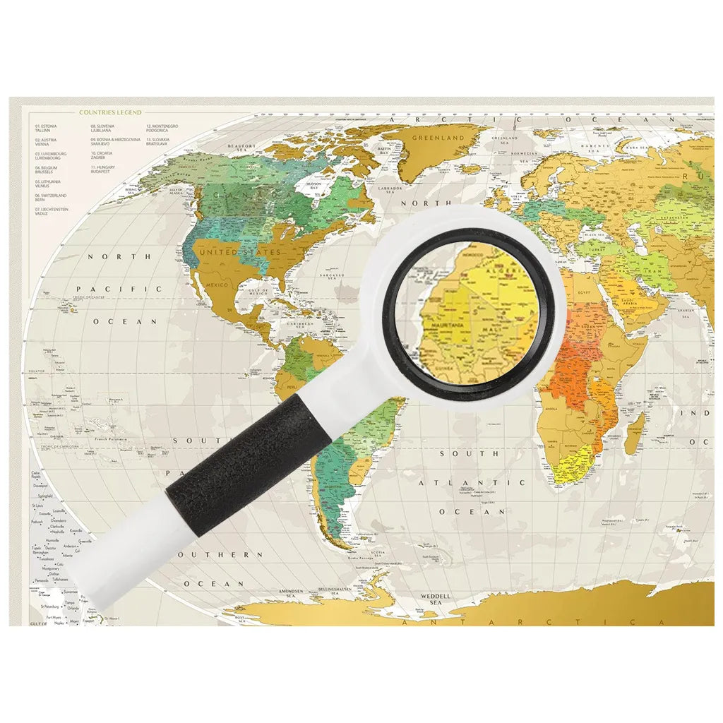 Klasszikus mini nagyító, 16x nagyítás, 14,5x1,5 cm, fekete-fehér