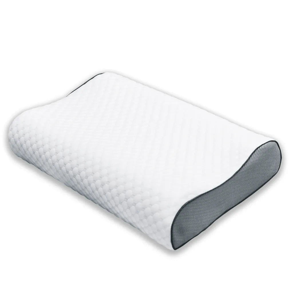 Herzberg Ergonomikus memóriahabos párna, bambusz szövet, 60x40x12/10cm, fehér