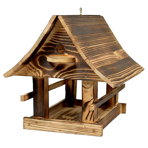 XXL lucfenyő madáretető akasztóval, opálva 30×25×26 cm