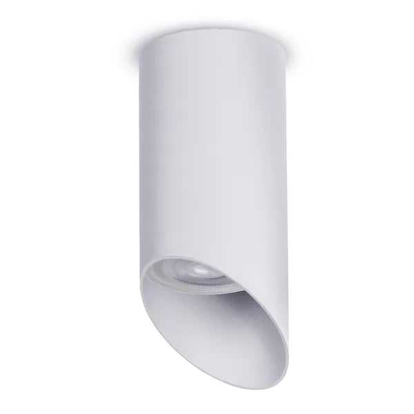 Felületre szerelhető alumínium spotlámpa, kerek, GU10, 55×130 mm, fehér