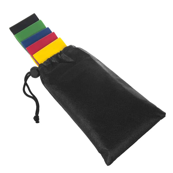 Promedix latex fitnesz gumiszalag készlet, 5 db, 50×5 cm, több erősség