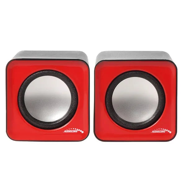 Audiocore AC870 R 6W USB sztereó PC hangszóró pár, piros-fekete