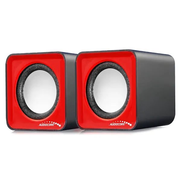 Audiocore AC870 R 6W USB sztereó PC hangszóró pár, piros-fekete