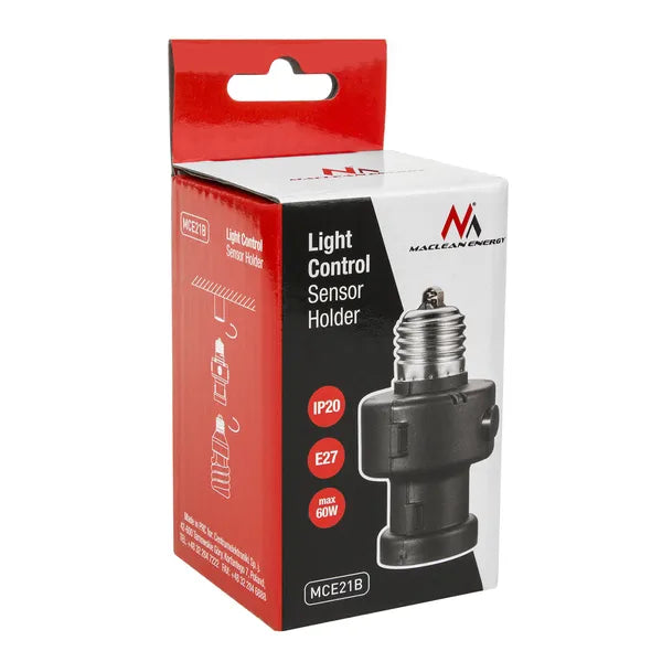 E27 foglalatba csavarható 100 W alkonykapcsolós, időzítős adapter IP20