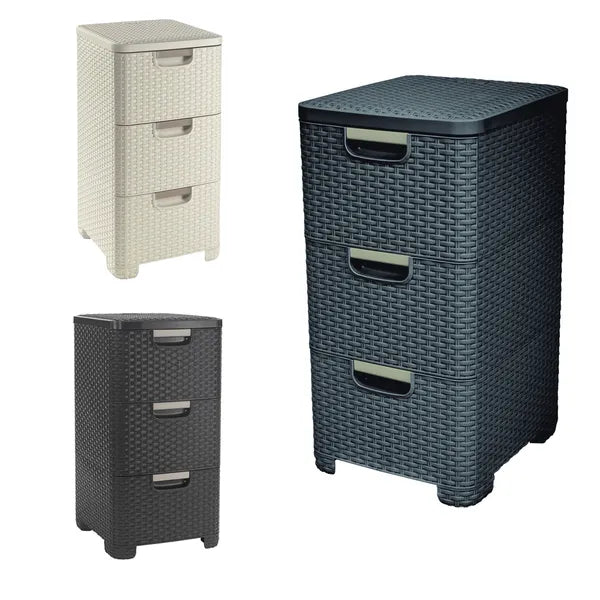 Curver style 3 fiókos polc sötétbarna