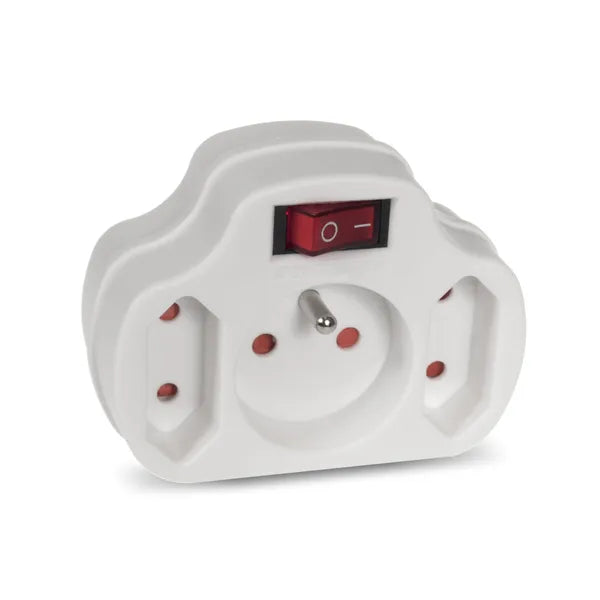 Hármas fali elosztó kapcsolóval, 16 A/3500 W, gyermekvédelemmel