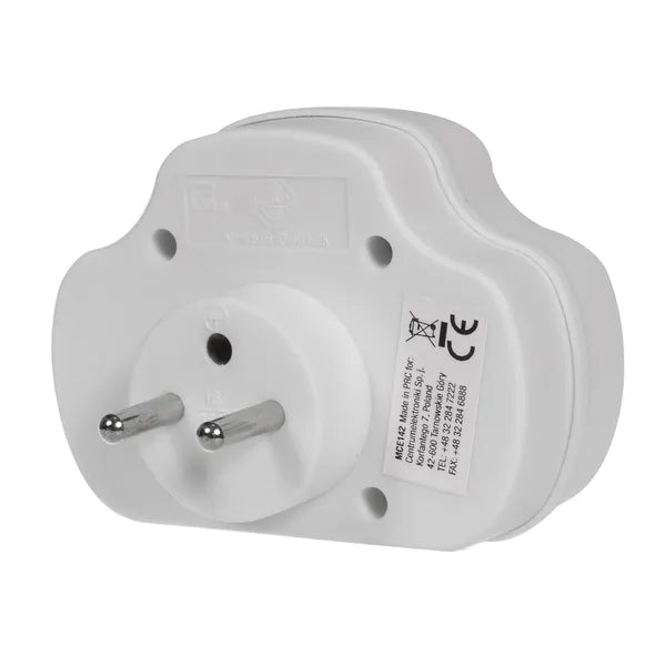 Hármas fali elosztó kapcsolóval, 16 A/3500 W, gyermekvédelemmel