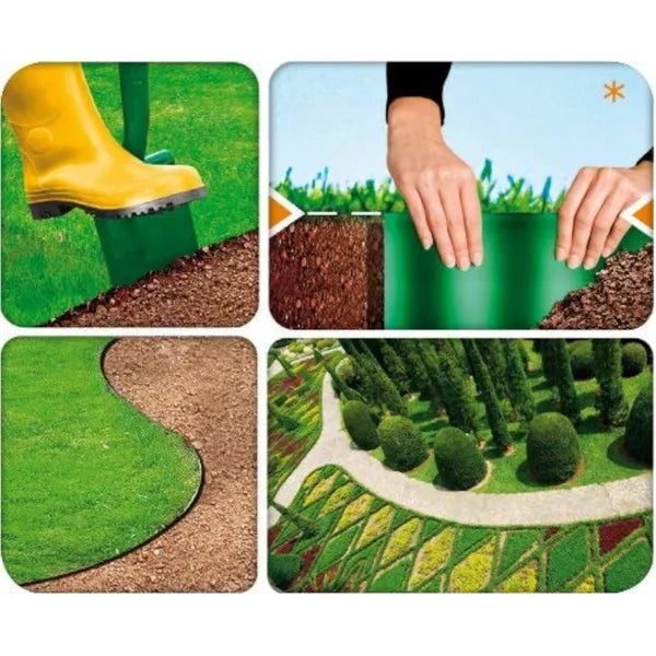 Zöld hullámos kerti szegély 15cm x 9m vízálló