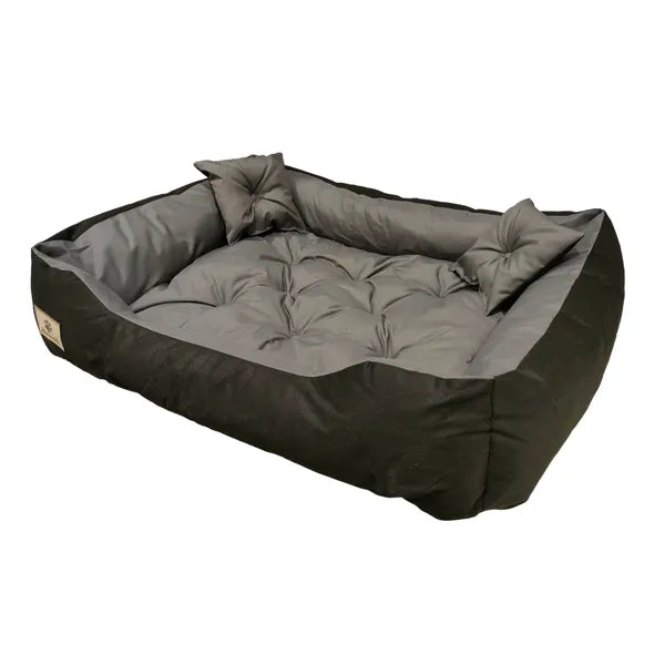Vízlepergető szürke-fekete XL kutya-macska fekhely 115×95 cm (100×80 cm belső)