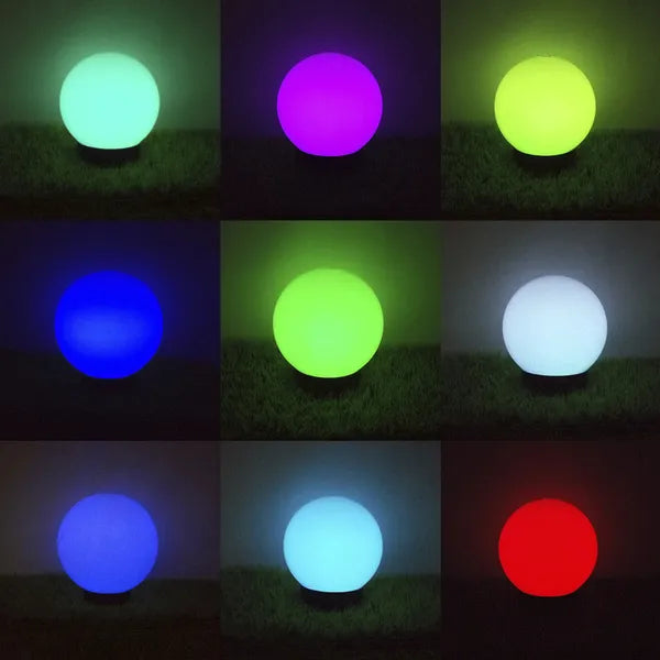 Szolár kerti gömb lámpa 15x15x48cm színes led ip44