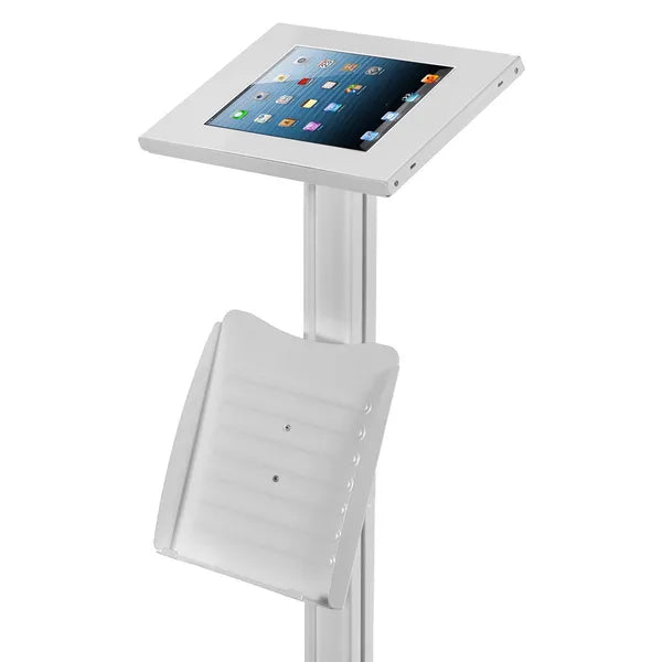 Zárható, padlóra szerelhető tabletállvány 9.7–10.5” iPad és 10.1” Galaxy