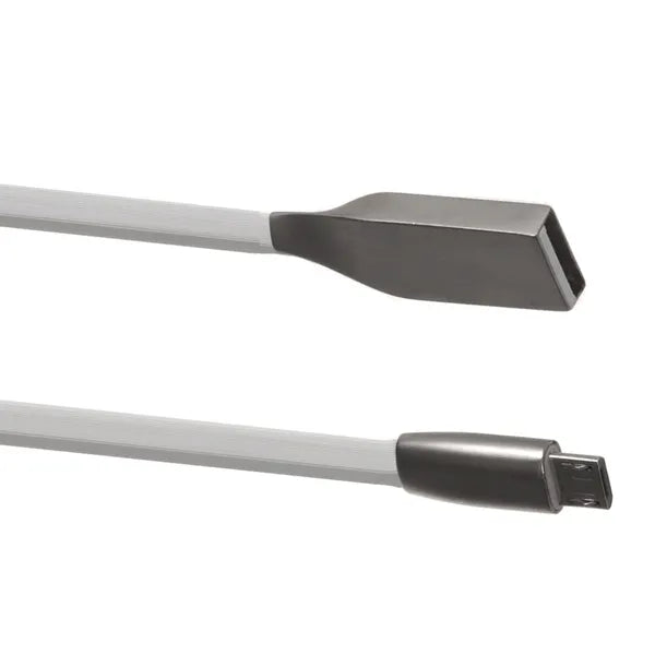 Lapos fehér USB-A–microUSB 2.0 kábel 1 m (nem gubancolódik)
