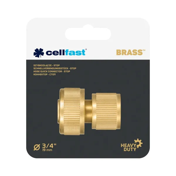 Cellfast sárgaréz gyorscsatlakozó stop funkcióval 3/4″ (19 mm)
