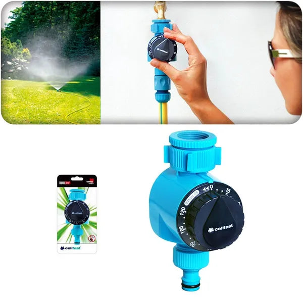 Cellfast mechanikus öntözőóra 120 percig, 1/2–3/4″ menetes csatlakozás