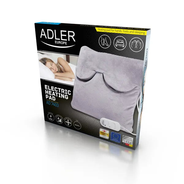 Adler AD 7403 szürke elektromos melegítőpárna 38×38 cm 80 W 2 fokozat