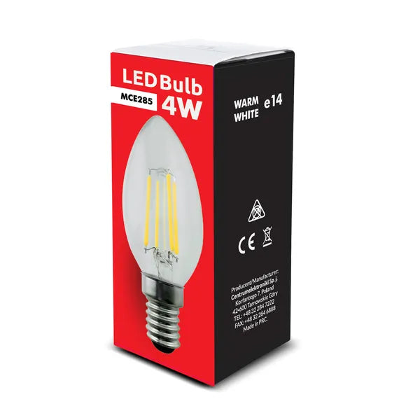 Filament LED izzó E14 4 W 470 lm 3000 K C35 gyertya retro dekor
