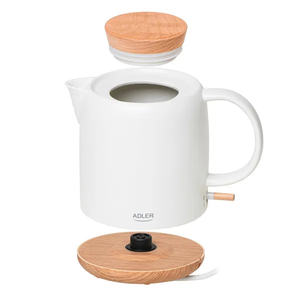 Adler kerámia vízforraló 1l, 1200w, ekrü