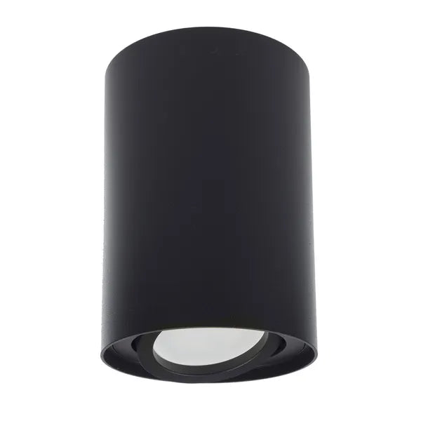 Felületre szerelhető alumínium GU10 spot lámpatest, fekete, Ø80x115 mm